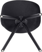 Bezoekersstoelen - Zwart Velvet - Houten poten - Zithoogte 46cm - Set van 2