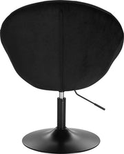 Barkruk - Zwart Velvet - Industrial - Verstelbaar - Rugleuning - Set van 1