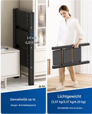 Aluminium Trapladder - 3-treden - Keukentrap - Huishoudtrap - Voor Huishoudelijk Gebruik - Veilig & Lichtgewicht Opstapje - Met Brede Stappen & Vouwbaar Design