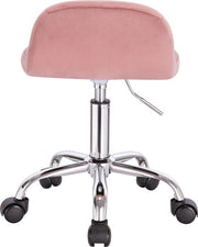 Draaikruk modern- Met rugleuning Op wielen - Kapperskruk - Roze - Zadelkruk - Tabouret Werkkruk - Ergonomisch