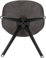 Happyment Bezoekersstoel Cozi - Eetkamerstoel - Antraciet stof - Houten poten - Set van 2 - Zithoogte 46 cm - Deluxe