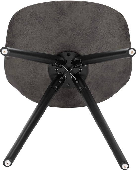 Bezoekersstoelen - Antraciet stof - Houten poten - Zithoogte 46cm - Set van 2