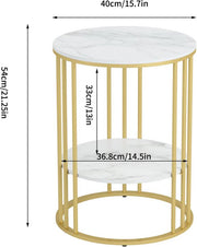 Ronde bijzettafel Malito -Salontafel - Woonkamer - Emerald look - Side table - 40cm