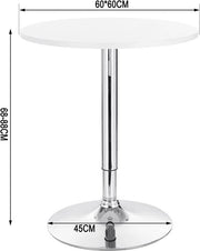 Bolt Edge Ronde Bartafel - Wit - Verstelbaar - Hout Metaal - 60x60x68-88cm