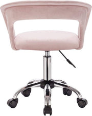 Bureaustoel - Roze Velvet - Ergonomisch - Op Wielen - Verstelbaar