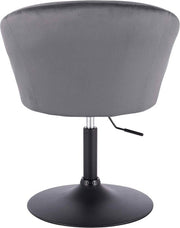 Barkruk Nero Deluxe - Industrial - Donkergrijs - Barkrukken set van 1 - Barstoel Kruk - Barstoelen met rugleuning - Keukenstoel - In hoogte verstelbaar - Velvet