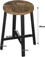 Eetkamerkrukken Vintaro - Set Stoelen - Industriële Stijl - Metalen Poten - Voor Eetkamer, Keuken, Restaurant & Café