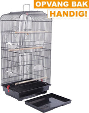 Vogelkooi - Voor binnen en buiten - Inclusief voerbakken - Met standaard
