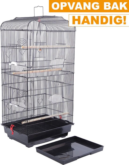 Vogelkooi - Voor binnen en buiten - Inclusief voerbakken - Met standaard