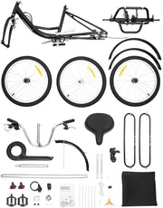 Driewieler Lissabon - 8 versnellingen - Fiets voor volwassenen en senioren - 20 Inch - Opvouwbare Trike - Met mand - Voorrem - Zwart