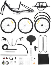 Driewieler Lissabon Tavien - 8 versnellingen - Fiets voor volwassenen en senioren - 20 Inch - Opvouwbare Trike - Met mand - Voorrem - Zwart