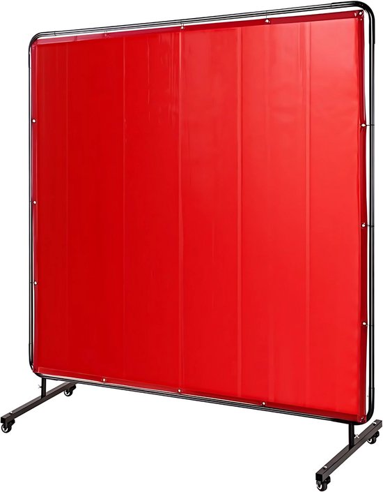 Lasscherm Met Staander – Glasvezel Lasgordijn met Koolstofstaal Frame – Voor Werkplaatsen - 183x183cm