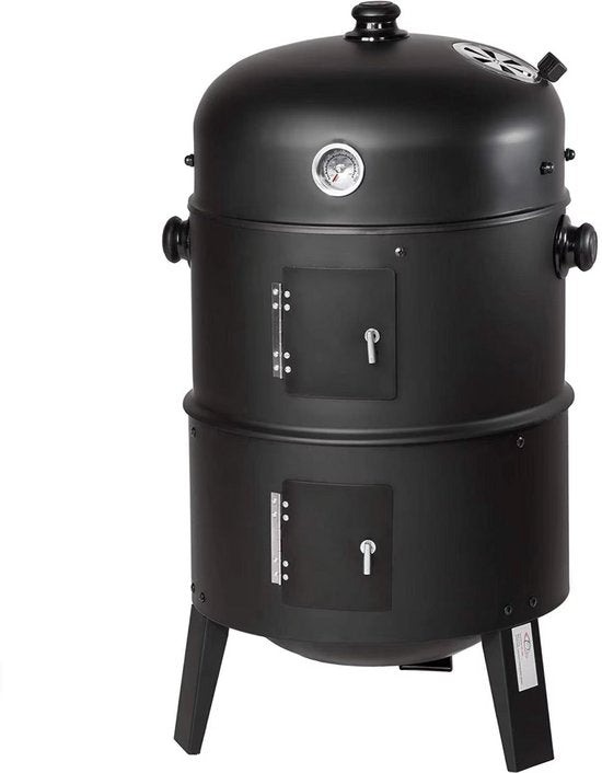 Houtskool grill - 3-in-1 - Ø45 cm - Houtskoolbarbecues - Briketten - Met deksel - Smoker