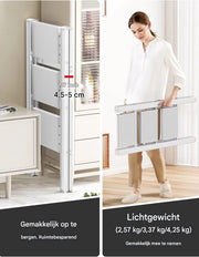 Aluminium Trapladder - 3-treden - Keukentrap - Huishoudtrap - Voor Huishoudelijk Gebruik - Veilig & Lichtgewicht Opstapje - Met Brede Stappen & Vouwbaar Design