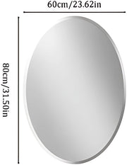 Ovale Wandspiegel Nulad - Organisch - 50x70cm - Voor Woonkamer, Slaapkamer & Badkamer - Decoratieve - Walnoothouten Frame