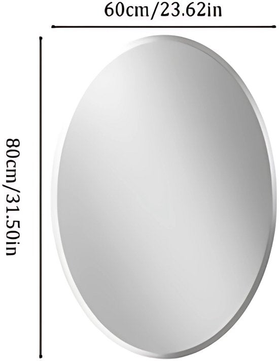 Ovale Wandspiegel Nulad - Organisch - 50x70cm - Voor Woonkamer, Slaapkamer & Badkamer - Decoratieve - Walnoothouten Frame