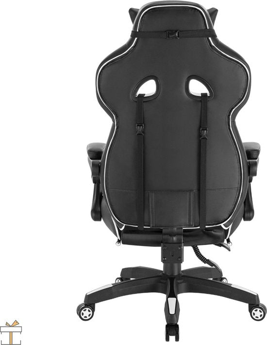 Happyment Premium Gamestoel -  Gaming stoel met voetsteun - Verstelbaar - Chair - Ergonomische bureaustoel - Black friday - Kerstcadeau
