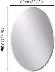 Ovale Wandspiegel Nulad - Organisch - 60x80cm - Voor Woonkamer, Slaapkamer & Badkamer - Decoratieve - Walnoothouten Frame