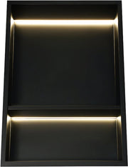 Douchenis - Inbouwnis - Voor badkamerwand - 2-laags wandnis met LED-verlichting - Stijlvol en functioneel - Buitenformaat 33,3*48,5*10 cm