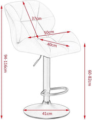 Barkruk - Bruin Kunstleer - Rugleuning - Verstelbaar - Zithoogte 60-82cm