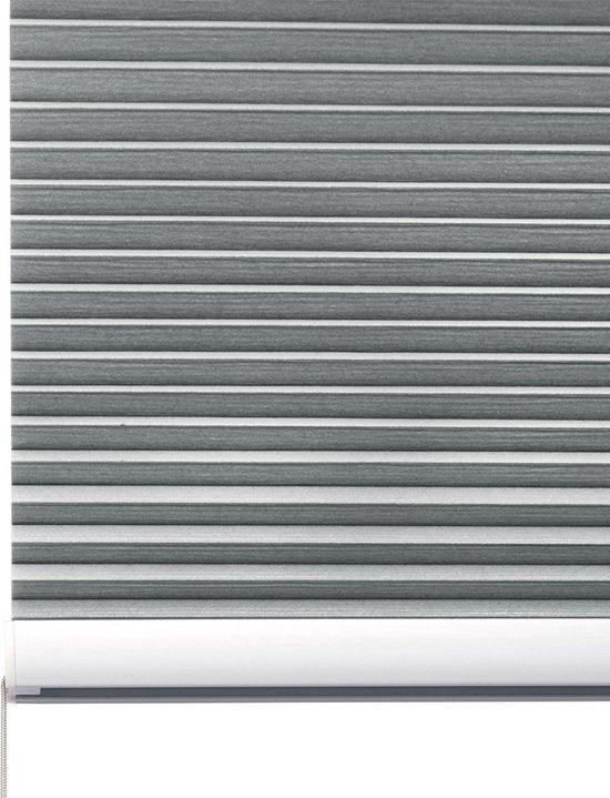 Bolt Edge Honinggraat Gordijn - Grijs - 65x130cm - Lichtdoorlatend - Zonder Boren