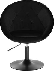 Barkruk - Zwart Velvet - Industrial - Verstelbaar - Rugleuning - Set van 1