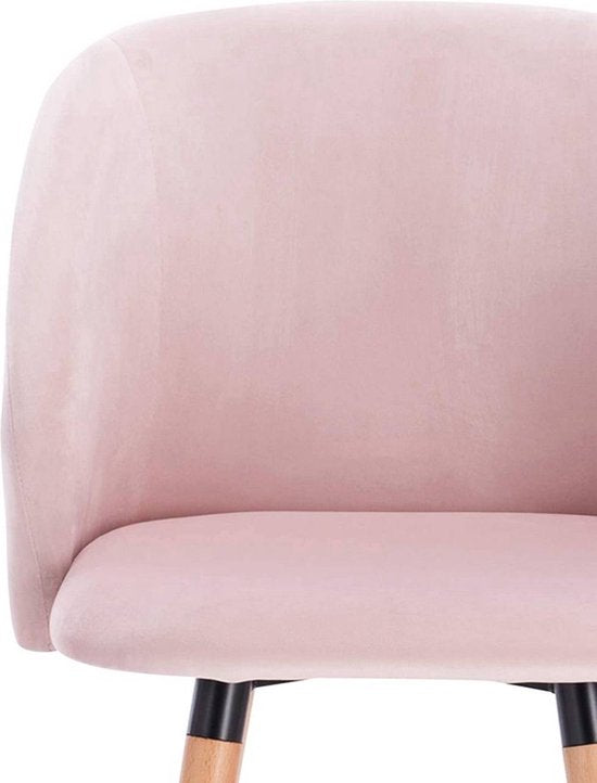 Stoelen Set van 4 - Velvet Roze - Met Armleuning - Eetkamerstoel - Vergaderstoel