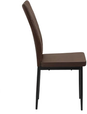 Eetkamerstoelen Delio - Set van 4 - Draaibaar - Fauteuil - Keuken - Voor eettafel - Donkerbruin leer