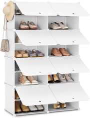 Schoenenkast - Voor Hal, Woonkamer of Slaapkamer - Schoenenrek met 8 Compartimenten - Ruimtebesparende Organizer - 92x142x36.5cm