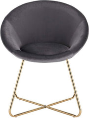 Bolt Edge Bezoekersstoel - Donkergrijs Velvet - Metalen Poten - Deluxe Eetkamerstoel - Zithoogte 44cm - Set van 1