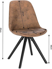 Bolt Edge Bezoekersstoelen - Donkerbruin stof - Houten poten - Zithoogte 46cm - Set van 2