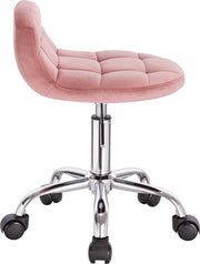 Draaikruk modern- Met rugleuning Op wielen - Kapperskruk - Roze - Zadelkruk - Tabouret Werkkruk - Ergonomisch