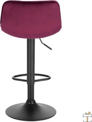 Bolt Edge Velvet Barkrukken - Bordeaux - Ergonomisch - Zithoogte 59-81cm - Set van 2