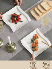 Happyment Luxe Serviesset - 12 Persoons - Porselein - 12 Delig - Bordenset 12 persoons - Bordenset 12 delig - Wit