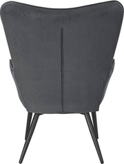 Fauteuil Deluxe met hocker - Armleuning - Voetenbank Woonkamer stoel - Corduroy - Donkergrijs