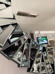 Wandspiegel Vortex - Voor Badkamer of Woonkamer - Unieke Sunburst Decoratieve Spiegel - 80 cm Zilver Afgeschuind Glas Accent Spiegel