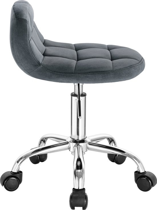 Draaikruk modern - Met rugleuning Op wielen - Kapperskruk - Roze - Zadelkruk - Tabouret Werkkruk - Ergonomisch -