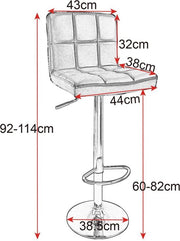 Barkruk - Hoge rugleuning - Ergonomisch - Wit - Zithoogte 60-82cm - Set van 1