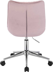 Bolt Edge Bureaustoel Deluxe - Roze Velvet - Ergonomisch Design - Verstelbare Hoogte - Voor Volwassenen - Op Wielen