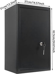 Kluis - Voor Slaapkamer, Studeerkamer en Magazijn - 60L Veiligheidsbox - met Sleutels - Zwart