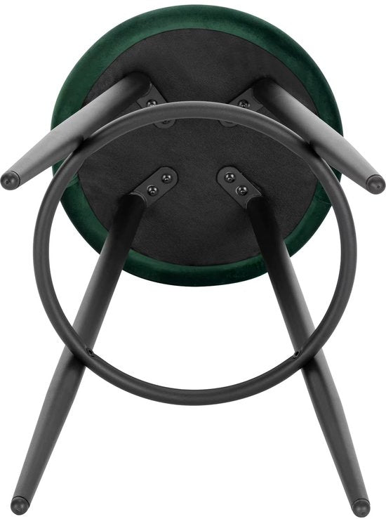 HHHK - Barkrukken set van 2 - Barkrukken - Velvet Groen - Barstoelen - Kruk – 78.5cm - Metalen Frame – Barkruk - Barstoel