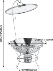 Ronde Buffetverwarmer - Chafing dish - Buffetwarmer - Warmhoudplaat - Warmhoudbakken - Voor Huizen, Restaurants & Foodtrucks - Roestvrij Staal