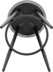 Bolt Edge Leren Barkruk - Grijs - Ergonomisch - Kleine rugleuning - Zithoogte 69cm - Set van 1