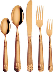 20-delig Bestekset - Bestek - Messen, Vorken, Lepels, Theevorken en Theelepels - Voor Diner en Feestelijke Gelegenheden - Roestvrij Staal - Goudkleurig