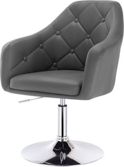 Barkruk Keke Elroy - Industrial Donkergrijs - Barkrukken set van 1 - Barstoel Kruk - Barstoelen met rugleuning - Keukenstoel - In hoogte verstelbaar - Kunstleer