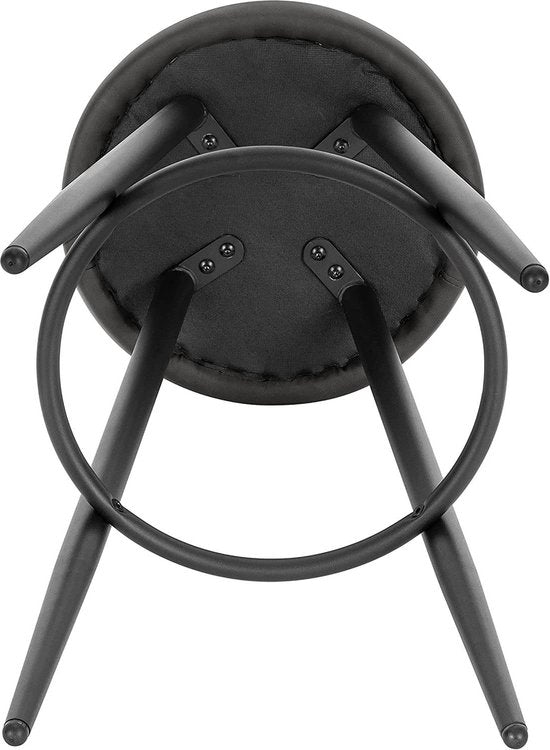 Leren Barkrukken Manchester - Set van 2 - Antraciet - Met rugleuning - Barstoelen ergonomisch - Keuken - Zithoogte 69cm