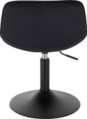 Barkruk - Zwart - Velvet - Verstelbaar - Industrial stijl - Set van 1
