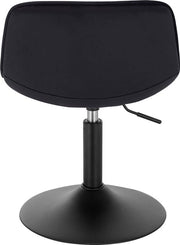 Barkruk Witta Industrial Zwart - Barkrukken set van 1 - Barstoel Kruk - Barstoelen met rugleuning - Keukenstoel - In hoogte verstelbaar - Velvet