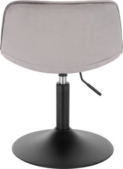 Barkruk Dio Industrial Lichtgrijs - Barkrukken set van 1 - Barstoel Kruk - Barstoelen met rugleuning - Keukenstoel - In hoogte verstelbaar - Velvet