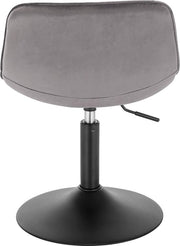 Barkruk Ohio Industrial Donkergrijs - Barkrukken set van 1 - Barstoel Kruk - Barstoelen met rugleuning - Keukenstoel - In hoogte verstelbaar - Velvet